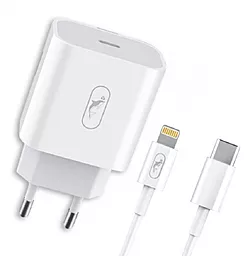 Сетевое зарядное устройство SkyDolphin SC18EL 18w PD + USB-C home charger Lightning cable white (MZP-000156) - фото Сетевое зарядное устройство SkyDolphin SC18EL 18w PD + USB-C home charger Lightning cable white (MZP-000156)