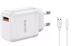 Сетевое зарядное устройство Jellico A75 2a home charger + Lightning cable white - фото Сетевое зарядное устройство Jellico A75 2a home charger + Lightning cable white