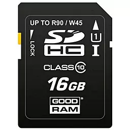 Карта пам'яті GooDRam SDHC 16GB Class 10 UHS-I U1 (SDC16GHCUHS1GRR10) - фото Карта пам'яті GooDRam SDHC 16GB Class 10 UHS-I U1 (SDC16GHCUHS1GRR10)