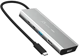 Мультипортовый USB Type-C хаб J5create 7-in-1 USB3.0 gray (JCD401-N) - фото Мультипортовый USB Type-C хаб J5create 7-in-1 USB3.0 gray (JCD401-N)
