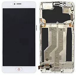 Дисплей ZTE Nubia M2 (NX551J) с тачскрином и рамкой, оригинал, White - фото Дисплей ZTE Nubia M2 (NX551J) с тачскрином и рамкой, оригинал, White