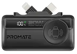 Повербанк Promate PowerUp-Trio 20W 5000mAh Black - фото Повербанк Promate PowerUp-Trio 20W 5000mAh Black