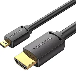 Видеокабель HDMI - microHDMI 3m v2.0 4k 60hz black (AGIBI) Vention - фото Видеокабель HDMI - microHDMI 3m v2.0 4k 60hz black (AGIBI) Vention
