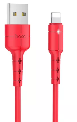 Кабель Hoco X30 Star Charging USB-A - Lightning 10w 1.2м cable Red - фото 1