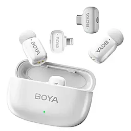 Петличный микрофон Boya Mini-13 Type-C, Lightning White - фото Петличный микрофон Boya Mini-13 Type-C, Lightning White