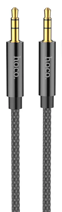 Аудио кабель Hoco UPA19 AUX mini Jack 3.5mm M/M Cable 1 м black - фото 1