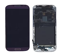 Дисплей Samsung Galaxy S4 з тачскріном і рамкою, оригінал, Purple Mirage