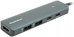 USB Type-C хаб Blueendless 5-in-1 grey (CA913435) - фото USB Type-C хаб Blueendless 5-in-1 grey (CA913435)