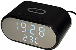 Цифровий годинник з термометром і гігрометром та бездротовою зарядкою EasyLife AY-22 15W Black