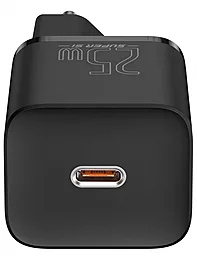 Мережевий зарядний пристрій з швидкою зарядкою Baseus Super Si QC 25W USB-C + USB C-C Cable Black (TZCCSUP-L01) - мініатюра 2