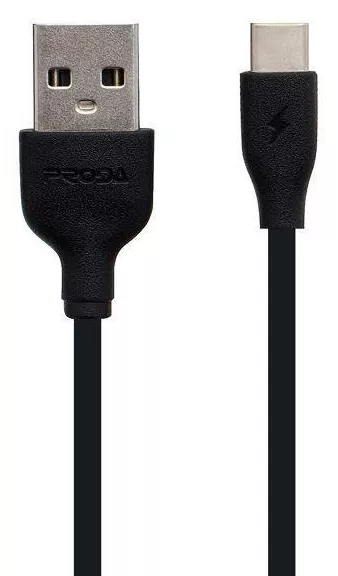 Кабель Remax Fast Charging USB-A - Type-C 12w 2.4a 1м 1м cable Black (PD-B15a) - фото 1