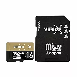 Карта памяти Verico microSDHC 16GB Class 10 UHS-I U1 + SD-адаптер (1MCOV-MAH9G3-NN)