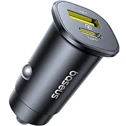 Автомобильное зарядное устройство Baseus 30w PD/QC4.0 USB-A/USB-C ports car charger Black (C00072300123-00) - фото Автомобильное зарядное устройство Baseus 30w PD/QC4.0 USB-A/USB-C ports car charger Black (C00072300123-00)