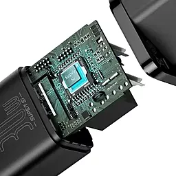 Сетевое зарядное устройство с быстрой зарядкой Baseus Super Si 30w PD USB-C home charger black (CCSUP-J01) - миниатюра 3