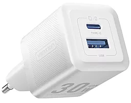 Сетевое зарядное устройство Vention GaN III 30w PD USB-C/USB-A ports charger white (FEQW0-EU)