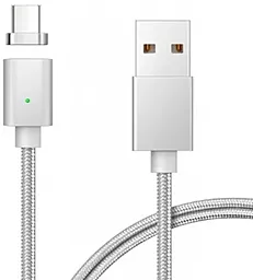 Кабель EasyLife Magnetic USB-A - Type-C 12w 2.4a 1м cable Silver - фото Кабель EasyLife Magnetic USB-A - Type-C 12w 2.4a 1м cable Silver