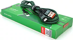 Кабель USB iKaku KSC-458 JINTENG 12W 2.4A 1.2M Lightning Cable Green