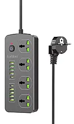 Мережевий фільтр (подовжувач) Earldom ES-SC11 3000w 4 розетки 8xUSB-A/2xUSB-C ports з виммикачем чорний - фото Мережевий фільтр (подовжувач) Earldom ES-SC11 3000w 4 розетки 8xUSB-A/2xUSB-C ports з виммикачем чорний