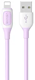 Кабель Usams US-SJ595 Bicolor USB-A - Lightning 12w 2.4a 1м cable pink - фото Кабель Usams US-SJ595 Bicolor USB-A - Lightning 12w 2.4a 1м cable pink