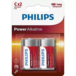 Батарейки Philips C LR14 Power Alkaline 2шт (LR14P2B/10) 1.5 V