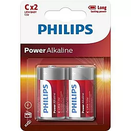 Батарейки Philips C LR14 Power Alkaline 2шт (LR14P2B/10) - фото Батарейки Philips C LR14 Power Alkaline 2шт (LR14P2B/10)