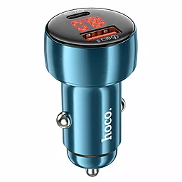 Автомобильное зарядное устройство Hoco Z50 48w PD USB-C/USB-A ports car charger blue - фото Автомобильное зарядное устройство Hoco Z50 48w PD USB-C/USB-A ports car charger blue