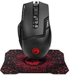 Компьютерная мышка Marvo M355 Black с игровой поверхностю G1 Black/Red (M355+G1)