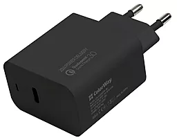Сетевое зарядное устройство с быстрой зарядкой ColorWay 20w PD USB-C home charger black (CW-CHS023PD-BK)