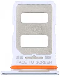 Держатель (лоток) Сим карты Xiaomi 12T / 12T Pro / Redmi K50 Ultra и карты памяти Dual SIM Silver
