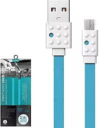 Кабель Remax Proda Lego USB-A - micro USB 10.5w 1.2м cable Blue (PC-01m) - фото Кабель Remax Proda Lego USB-A - micro USB 10.5w 1.2м cable Blue (PC-01m)