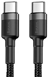 Кабель Baseus Cafule USB Type-C - Type-C 60w 3a 1м PD cable Black/Gray (CATKLF-IG1)