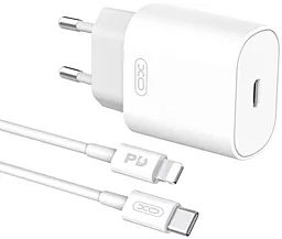 Сетевое зарядное устройство XO L91 25w USB-C home charger + USB-C to Lightning cable white - фото Сетевое зарядное устройство XO L91 25w USB-C home charger + USB-C to Lightning cable white