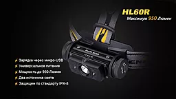 Ліхтарик Fenix HL60R CREE XM-L2 U2 NEUTRAL WHITE LED  Чорний - мініатюра 10