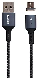 Кабель Remax Cigan Powerful Magnet Connection USB-A - micro USB 15w 3a 1м cable Black (RC-156m)