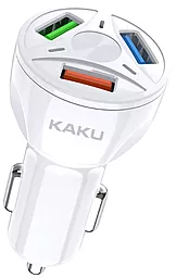Автомобільний зарядний пристрій iKaku 20w QC3.0 3xUSB-A ports car charger white (KSC-486)