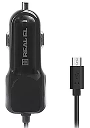 Автомобильное зарядное устройство REAL-EL CA-15 2.1a car charger + micro USB cable black (EL123160009)