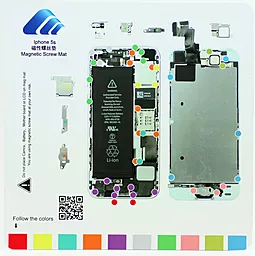 Магнитный мат MECHANIC для раскладки винтов и запчастей при разборке Apple iPhone 5S