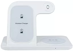 Беспроводное (индукционное) зарядное устройство Proda 15w 3-in-1 magnetic wireless charger white (PD-W8) - миниатюра 2