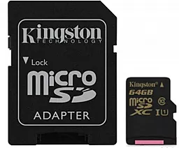 Карта пам'яті Kingston microSDXC 4GB Class 10 UHS-1 U1 + SD-адаптер (SDCX10/64GB) - фото Карта пам'яті Kingston microSDXC 4GB Class 10 UHS-1 U1 + SD-адаптер (SDCX10/64GB)