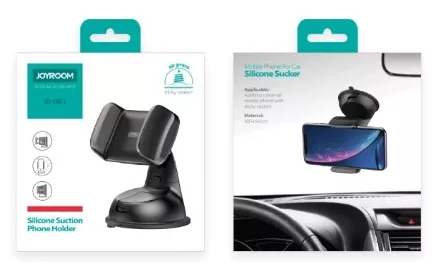 Тримач Joyroom Single Pull Suction Cup Holder Black/Grey (JR-OK1) - фото 2