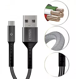 Кабель Intaleo CB0 USB-A - micro USB 12w 2.4a 0.2м cable Black/Grey (1283126495632) - мініатюра 2 Кабель Intaleo CB0 USB-A - micro USB 12w 2.4a 0.2м cable Black/Grey (1283126495632) - мініатюра 2