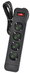 Сетевой фильтр (удлинитель) Voltronic F24 2500w 4 розетки 2м c выключателем черный (F24-чёрный) - фото Сетевой фильтр (удлинитель) Voltronic F24 2500w 4 розетки 2м c выключателем черный (F24-чёрный)