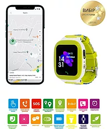 Смарт-годинник AmiGo GO004 Splashproof Camera Green (856042) - мініатюра 6 Смарт-годинник AmiGo GO004 Splashproof Camera Green (856042) - мініатюра 6