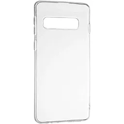 Чехол Silicone Case WS для Samsung Galaxy S10 Plus (G975) Transparent