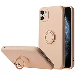 Чохол Epik TPU Candy Ring Full Camera для Apple iPhone 12 (6.1")  Рожевий / Pink Sand