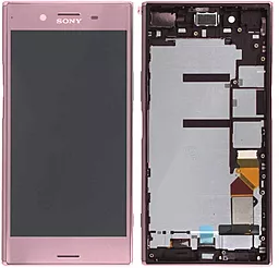 Дисплей Sony Xperia XZ Premium (G8141, G8142, SO-04K, SO-04J) с тачскрином и рамкой, оригинал, Pink