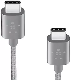 Кабель Belkin Mixit Metallic USB Type-C - Type-C 15w 3a 0.15м cable Gray (F2CU041bt06INGY) - фото Кабель Belkin Mixit Metallic USB Type-C - Type-C 15w 3a 0.15м cable Gray (F2CU041bt06INGY)