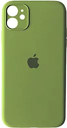 Чехол Silicone Case Full Camera for Apple IPhone 12 Green