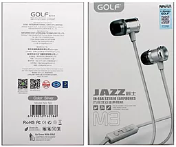 Навушники GOLF GF-M3 Silver - мініатюра 2