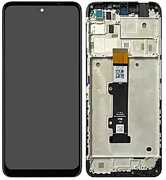 Дисплей Motorola Moto E32S (XT2229) з тачскріном і рамкою, оригінал, Black